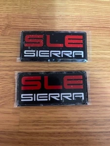 2x SLE Emblems Pillar Cab Roof Side Badge for Sierra 88 89 90 91 Black Red - Picture 1 of 1