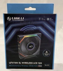 Lian Li Uni Fan SL Wireless LCD 120 Single Pack Black - Without Controller - Afbeelding 1 van 3