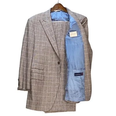 Traje Samuelsohn Para Hombres 44R Lana\Zegna Cachemira Ventana Cuadros Espalda Alta Inglés Foto 1 de 4