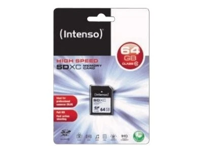 Intenso 3411490 64 GB SDXC Classe 10 25 MB/s Resistente agli urti A prova di - Immagine 1 di 1