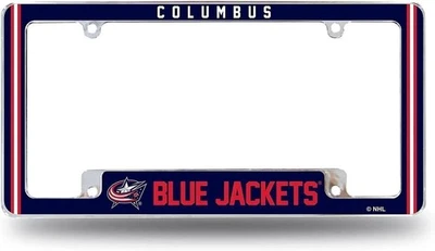 哥伦布蓝色夹克金属车牌框镀铬标签盖备用... — 第 1/3 张图片