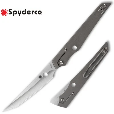 Spyderco Cobol SLIPJOINT Aleta Delantera M390 Tanto Hoja Manijas Titanio C273TIP Foto 1 de 3