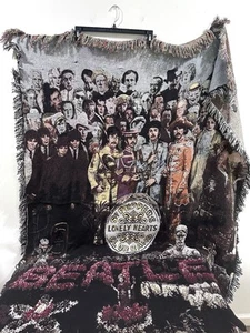 Large The Beatles Rug Barn 53" x 65" Sargeant Peppers Tapestry Throw Blanket - Picture 1 of 3