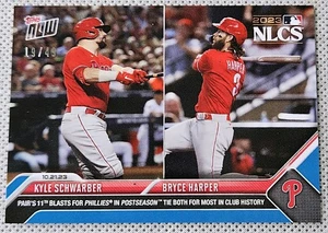 2023 Topps Now Silver Foil 19/49 Bryce Harper & Kyle Schwarber Phillies #1030 - Picture 1 of 3