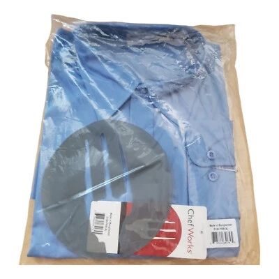 Chef Works Mens Long Sleeve Blue Shirt X Large NEW - Image 1 of 4