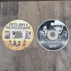 Western DVD Lot - Outlaws & Gunslingers 5 Part Doc. Series / Bad Man of Deadwood - Foto 1 di 4
