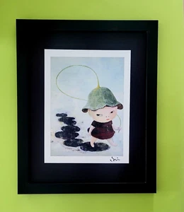 YOSHITOMO NARA | BEAUTIFUL PRINT FROM JAPAN | SIGNED MOUNTED AND FRAMED 14X11IN. - Picture 1 of 3