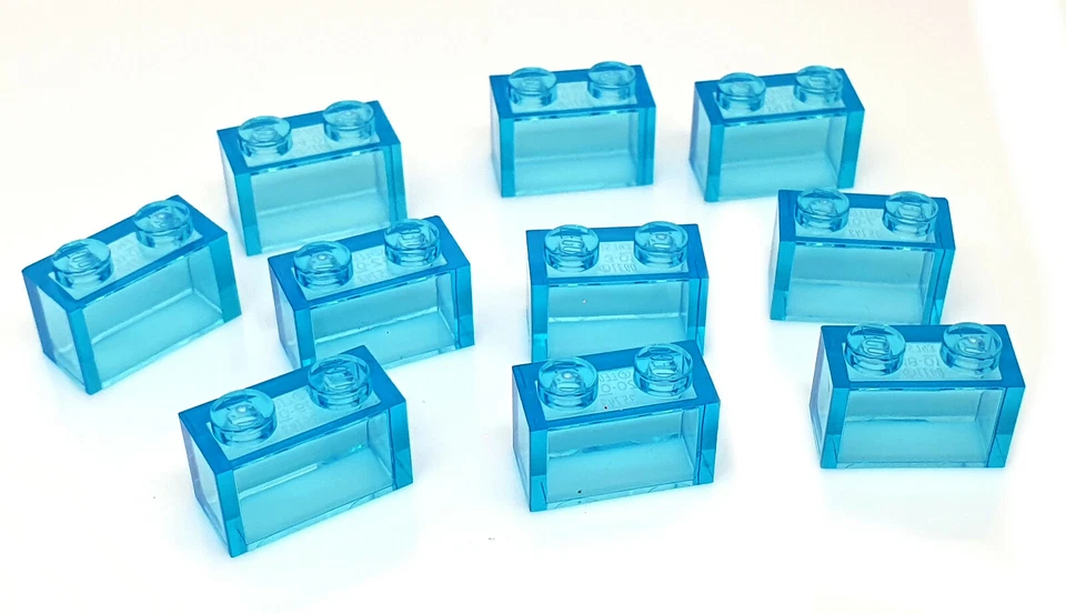 10 Stück LEGO Stein1X2 transparent-hellblau,3065, NEU - Bild 1 von 1