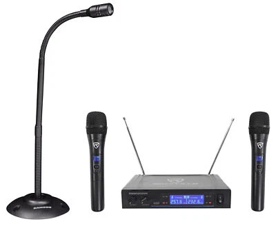 Samson CM15P 15" Podium Microphone Church Altar Mic+2) Handheld Wireless Mics - Image 1 of 4