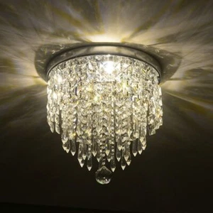 3-Light Crystal Chandelier LED Ceiling Light Pendant Lighting Fixture Silver - Picture 1 of 9