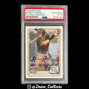 2020 Bowman Chrome 1st Robert Hassell Auto PSA/DNA Inscribed Signed IP - Picture 1 of 2
