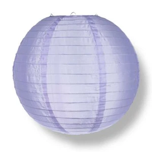 4" Light Purple Round Nylon Lanterns, Even Ribbing, Hanging (10-PACK) Decoration - Picture 1 of 1