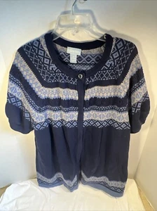 Liz & Me Women’s Size 2X Blue Cardigan With Snap Closure - Picture 1 of 8