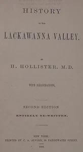 LACKAWANNA VALLEY COUNTY PENNSYLVANIA 1869 Hollister HB History Genealogy - Foto 1 di 14