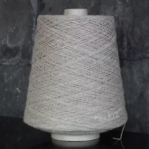 COTTON LINEN YARN 500g CONE UNDYED ECRU NATURAL FLAX WEAVING WARP TWIST OATMEAL - Picture 1 of 3