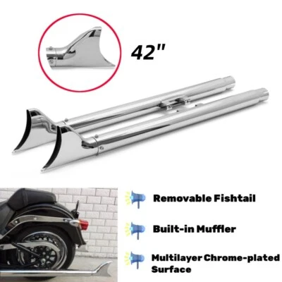 Tubos de escape cola de pez 42" silenciadores deslizables astilla para Harley Softail Fatboy Foto 1 de 4