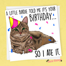 Cat birthday card, Cat owner card, Funny Cats birthday card, Cat lover card, Cat