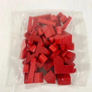 Settlers of Catan Red Wooden Replacement Pieces - House, Cities & Roads - Picture 1 of 1