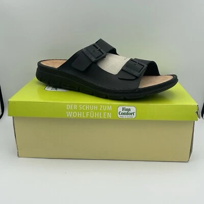 Sandalia Finn Comfort Cayman-S negra de cuero negro occidental talla 47 / 12,5 Foto 1 de 4
