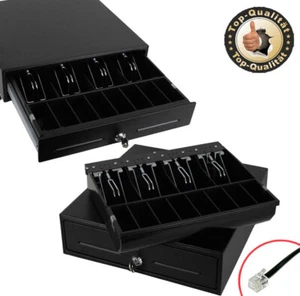 GELDLADE KASSENLADE GELDSCHUBLADE BLACK 12V NEU OVP+SCHLÜSSEL GELDBOX 330x330x10 - Imagen 1 de 4