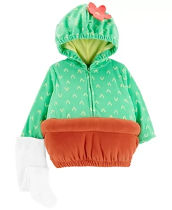 Carters Halloween Costume Cactus Size 3/6 6/9 12 18 24 Months Fleece Succulent - Picture 1 of 4