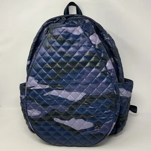 Oliver Thomas Women's Tennis Quilted Polyester Backpack Purple Camo *Damage* - Picture 1 of 13