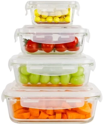 Frischhaltedosenset Glas Aufbewahrungsboxen Frischhalte Dosen Glasbehälter - Bild 1 von 4