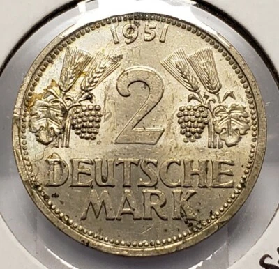 1951-G Germany 2 Mark - SKU-F5032 - Image 1 of 2