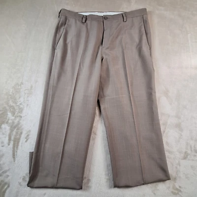 Pantalones de vestir Kenneth Cole para hombre 36W 30L bronceado plisado traje pantalones Foto 1 de 4