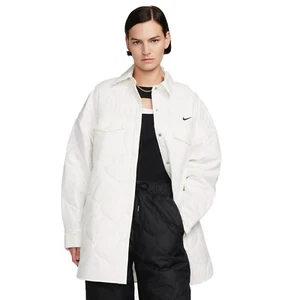 Nike Sportswear Essential Sail/Black FB8732-133 Women's Quilted Trench Jacket - Picture 1 of 7