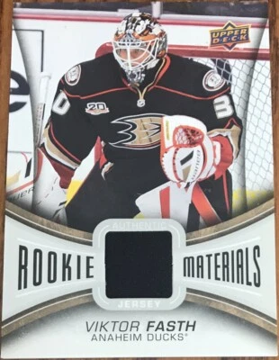 2013-14 Upper Deck Rookie Materials Viktor Fasth #RM-VF Anaheim Ducks - Image 1 of 2