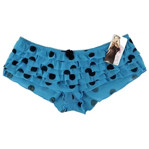 Just Sexy Panties Hip Hugger Polka Dots Ruffles Boy Shorts Size S Vintage - Picture 1 of 6