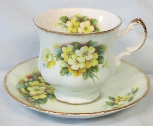 Paragon Teal with Yellow Flowers Cup and Saucer set - Picture 1 of 6