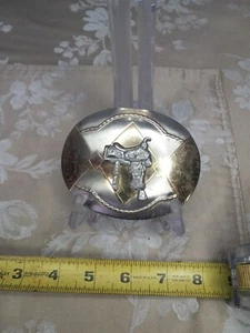 Vintage Pferdesattel Western Nickelsilber Gürtelschnalle - Bild 1 von 2