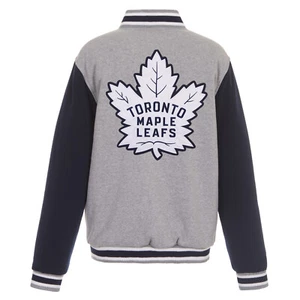 NHL Toronto Maple Leafs Reversible Full Snap Fleece Jacket Embroidered Logos BLK - Bild 1 von 6