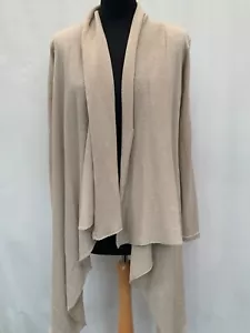 Boohoo Beige Knit Waterfall Cardigan Size S/M Acrylic - Picture 1 of 7