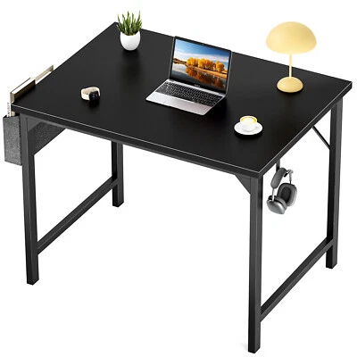 Escritorio de computadora de esquina de madera con bolsa de almacenamiento - Mesa de trabajo de oficina en casa de 31"" Foto 1 de 4