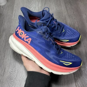 Hoka One One Womens Clifton 9 1127896 EVN Blue Running Shoes Sneakers Size 10 B - Picture 1 of 9
