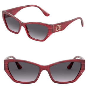Dolce & Gabbana DG4375 3252/8G 58mm Cat Eye Sunglasses Bordeaux Marble Gradient