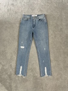 IRO Skinny Mid Rise Jeans Size 29 UK 12 Light Bleach Wash Ripped Distressed - Picture 1 of 9