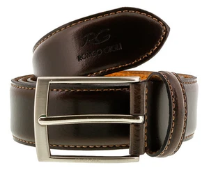 Romeo Gigli C856/35S T.MORO Dark Brown Leather Adjustable Mens Belt - Picture 1 of 5