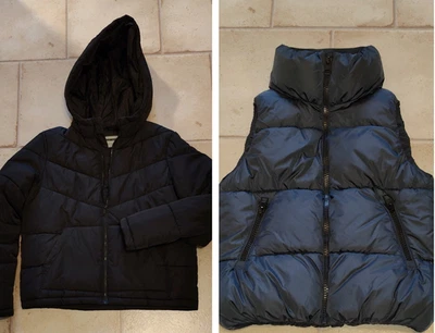 2 Teile  Steppjacke langarm schwarz Gr. M - Steppjacke ohne Arm blau Gr.36/38  - Bild 1 von 4