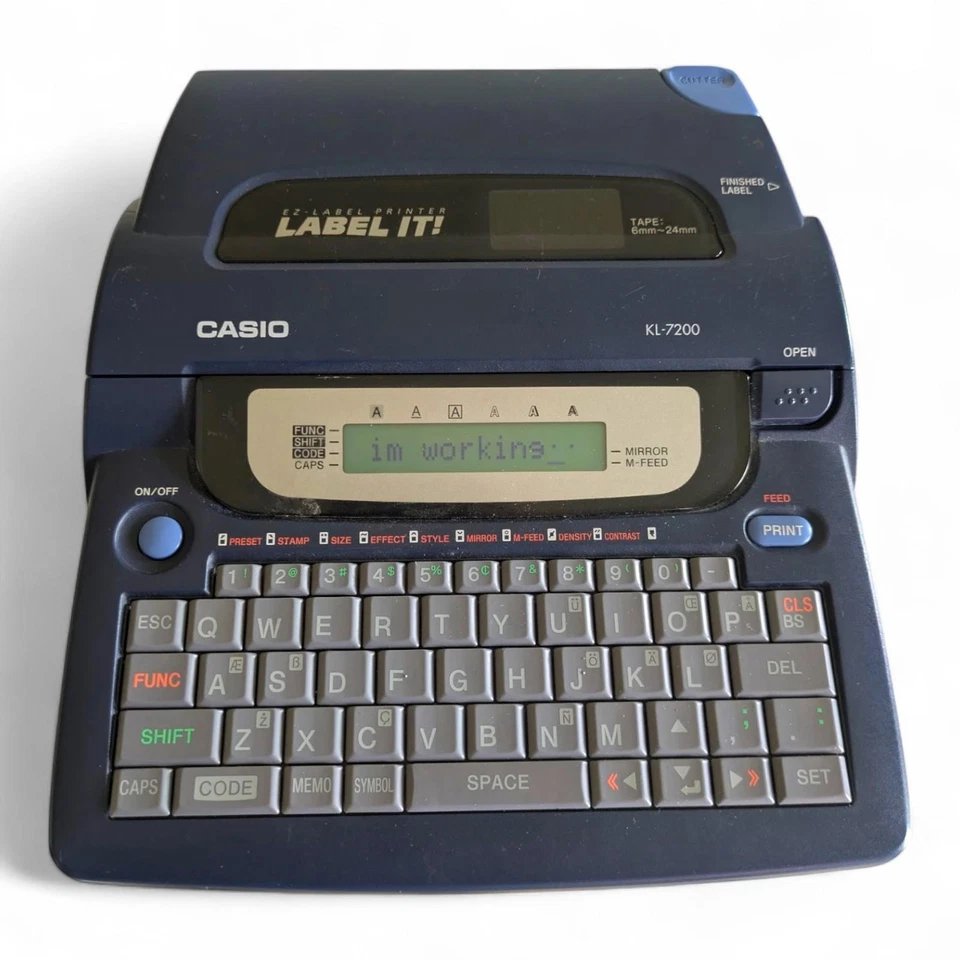 CASIO EZ-LABEL PRINTER KL-7200 Label It! Working - No Battery Cover - Image 1 of 4