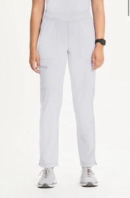 Infinity Women's Mid Rise Tapered Leg Pull-On ScrubPant  S White NEWFREESHIPPING - Image 1 of 4