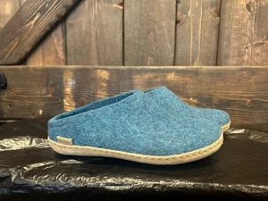 Glerups Slipper Petrol Wolle Slipper mit Lederboden - EU Größe 38 - Bild 1 von 5