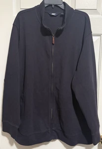 Lands' End Navy Blue Full Zip Jacket Men's 3XL Athletic Casual Comfort Wear - Picture 1 of 10