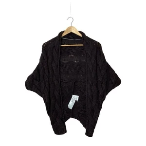 UNITED COLORS OF BENNETON Gr. OS Shrug Mohair Mischung Strick Kurzarm braun - Bild 1 von 4