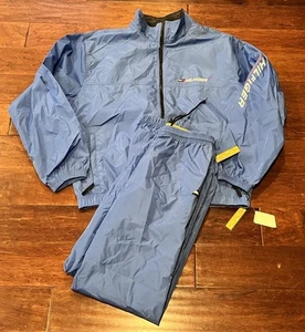 Tommy Hilfiger Athletics Blue Mens XL 2 Piece Windbreaker Jacket Pant Track Suit - Picture 1 of 21