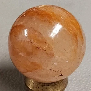 11,51 g & 0,80 Zoll rote Feuer Hämatoid Quarz Kugel natürlicher funkelnder Kristall Marmor - Bild 1 von 12