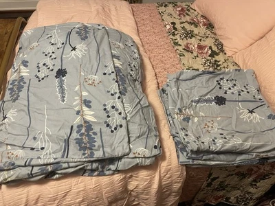 Funda nórdica Garnet Hill High Line franela king/cal king + 3 fundas king, azul Foto 1 de 4